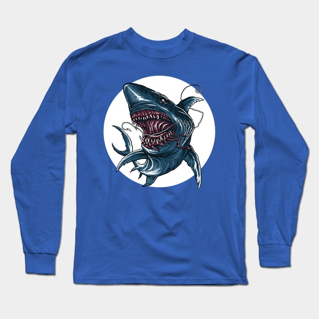 Shark blue Long Sleeve T-Shirt by akawork280